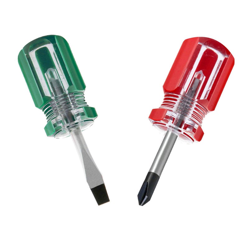 Buspoll Stubby Screwdriver â€“ Compact Short Screwdriver for Tight Spaces, Durable Chrome-Plated Steel Construction, Easy to Use, Versatile Tool. - Image 1